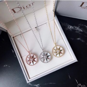 Best Dior Rose Des Vents White MOP Eight-Pointed Star Pendant Ladies Diamonds Necklace Rose Gold/Yellow Gold/ Silver