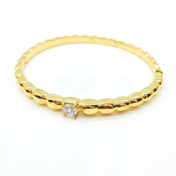 VCA Perlee Perles d'Or Silver Rose/Yellow Gold-plated Bead Bracelet Engraved Crystal For Women Price Singapore