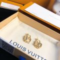 Simple Louis Vuitton Garden Louise Gold LV Logo Silver Hoop