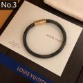Replica Louis Vuitton LV Confidential Yellow Gold Plated Hardware Female  Classic Monogram Flower Pattern Leather Rop Bracelet M6334F