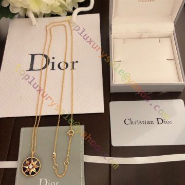 Hot Selling Christian Dior Rose Des Vents 18K Yellow Gold & White MOP Lucy  Star Pendant