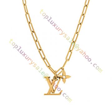 High Quality Louis Vuitton Nanogram Hollowed-out LV Motif Monogram Flower  Pattern Men Tag Pendant Necklace Silver/Yellow Gold/Rose Gold