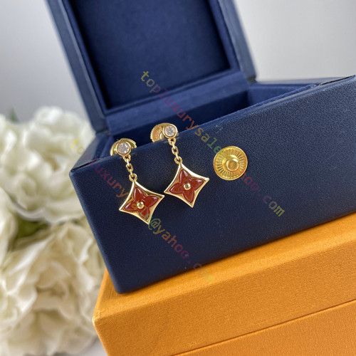 2021Most Popular Louis Vuitton Color Blossom 18K Gold Plated Monogram Flower  Pendant Women BB Star Drop