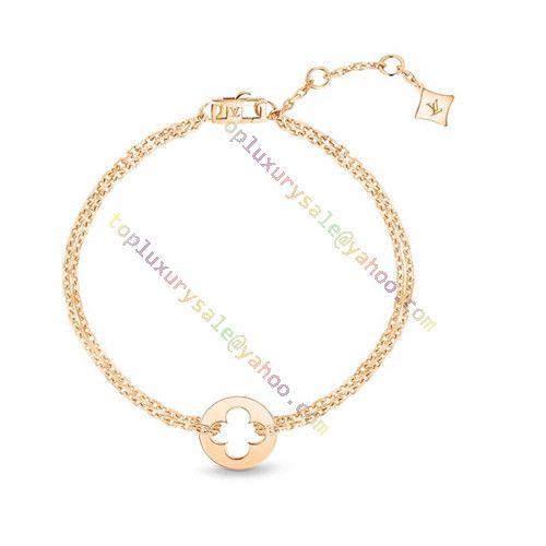 Hot Selling Louis Vuitton Empreinte Cutwork Monogram Flower Pendant Double  Chain Bracelet For Ladies Silver/Rose Gold Q95620