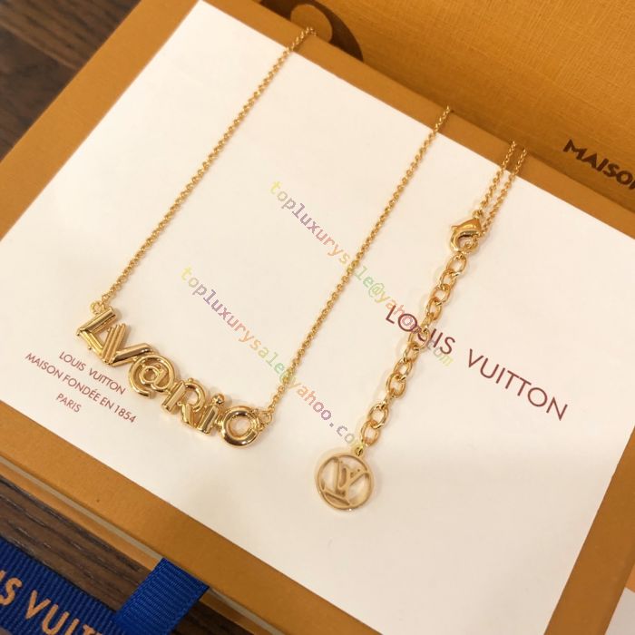Louis Vuitton Essential V Necklace - Brass Pendant Necklace