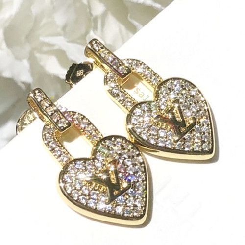 gold louis vuitton earrings for women lv logo