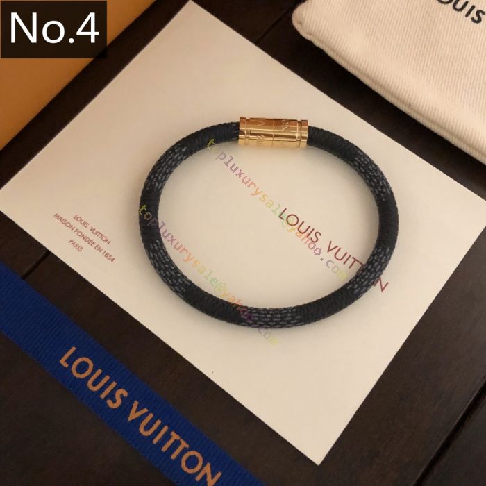 Louis Vuitton LV Confidential Yellow Gold Plated Hardware Female Classic  Monogram Flower Pattern Leather Rop Bracelet M6334F