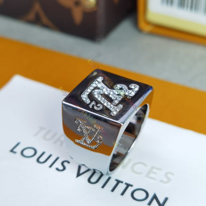 Louis Vuitton X Nigo Squared Strass Logo Double Ring
