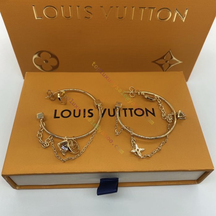 Copy Louis Vuitton Garden Louise Diamond Flower LV Letters Chain