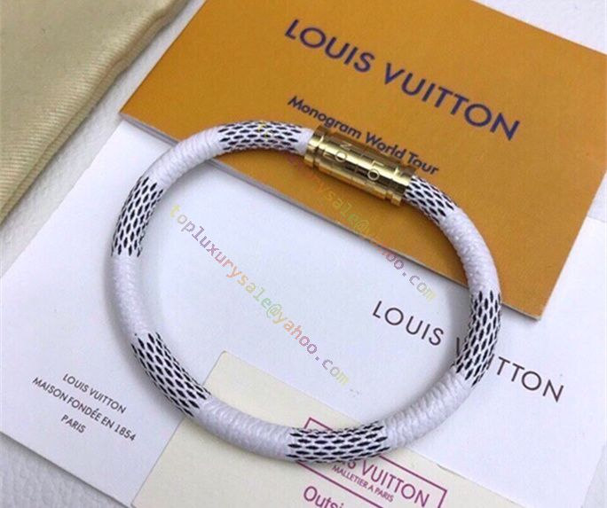 Louis Vuitton Keep It Damier Canvas Bracelet White