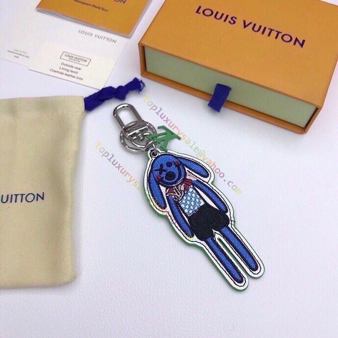 Louis Vuitton Friends Leather Embroidered Blue Doll Rabbit LV