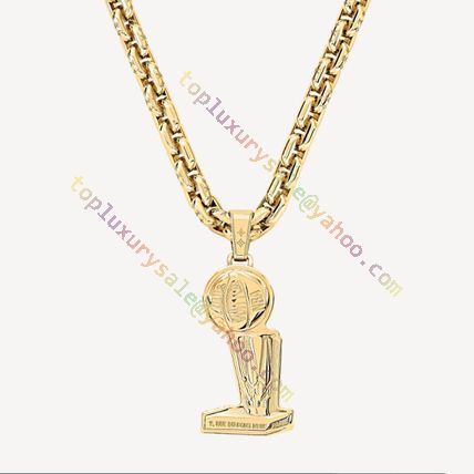 Louis Vuitton 2019 Pre-Owned Curb Chain Necklace - White for Men