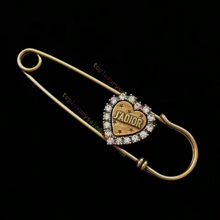 Louis Vuitton Monogram Charm Safety Pin Brooch - Brass Pin